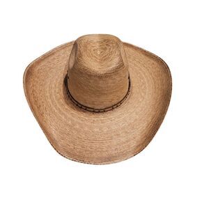 Texas Hat Compagny Brown 4" Brim Palm Leaf Western Cowboy Hat Size 6 7/8 Good  C